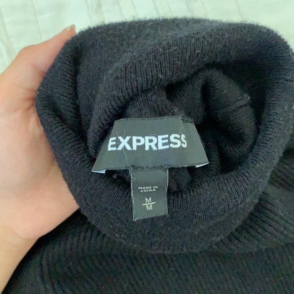 Express Black Ribbed Turtleneck - Picture 3 of 3